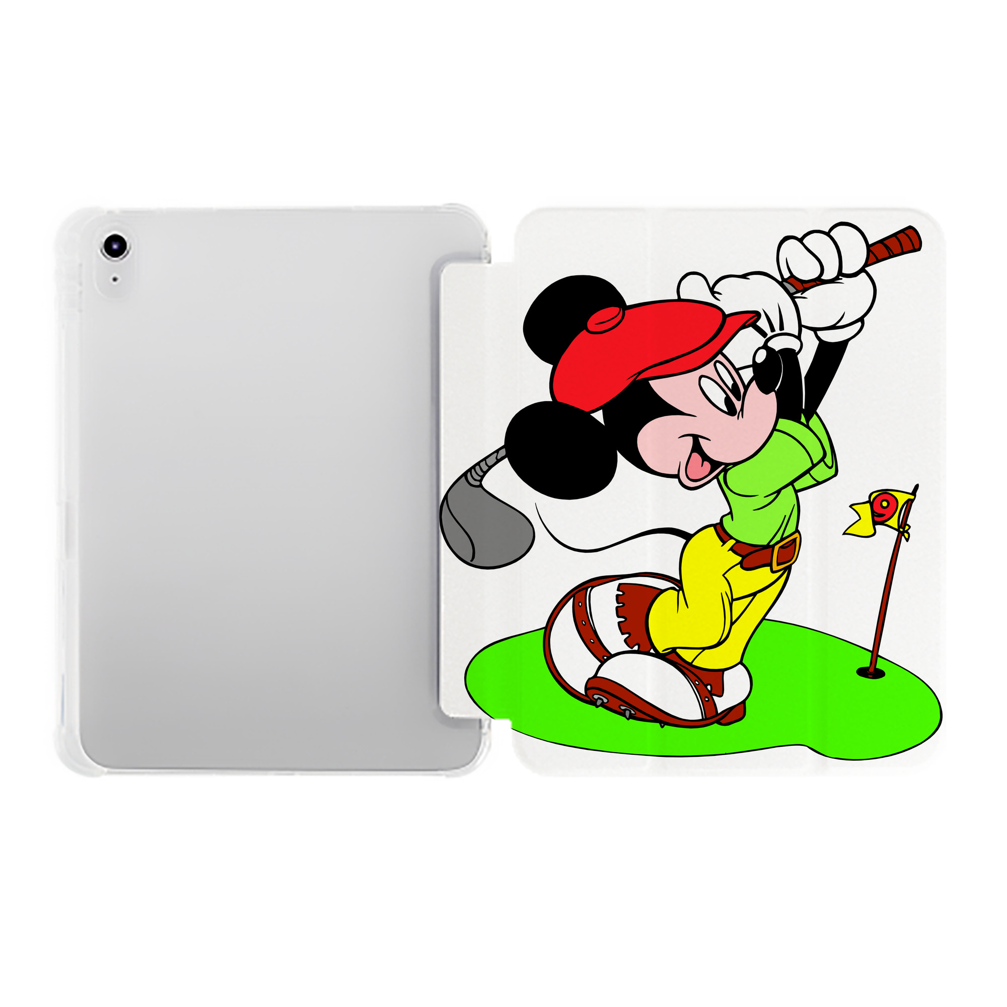（画像用） ミッキーマウス Mickey Mouse IPad ケース ペン収納付き 三つ折りスタンド PUレザー×シリコン 対応機種9.5/10.5/10.9インチ